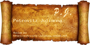 Petrovitz Julianna névjegykártya